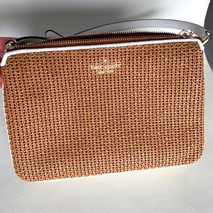 Kate Spade straw and leather crossbody summer bag
